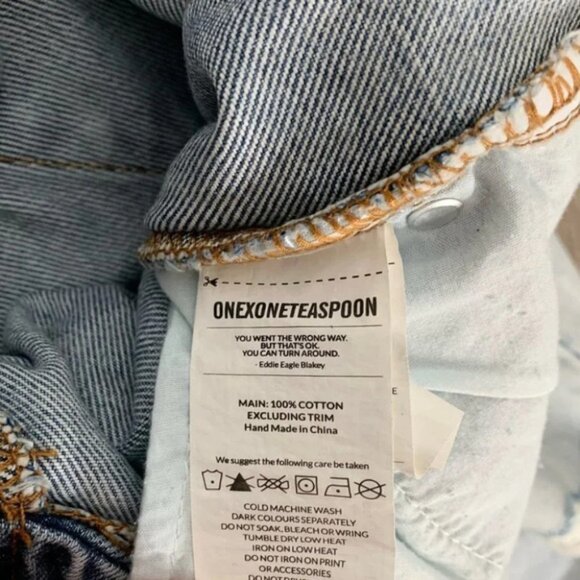 Free People One Teaspoon Skinny Jeans Straight Leg distressed light wash Size 28 - Picture 12 of 15